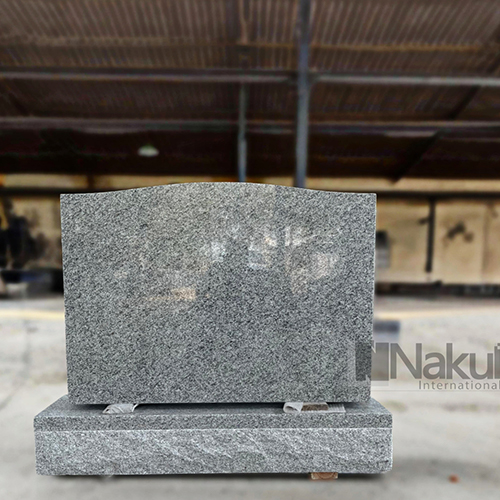 Single Grey Tombstone Granite Monument
